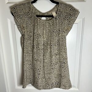 Banana Republic Silk Leopard Print Blouse